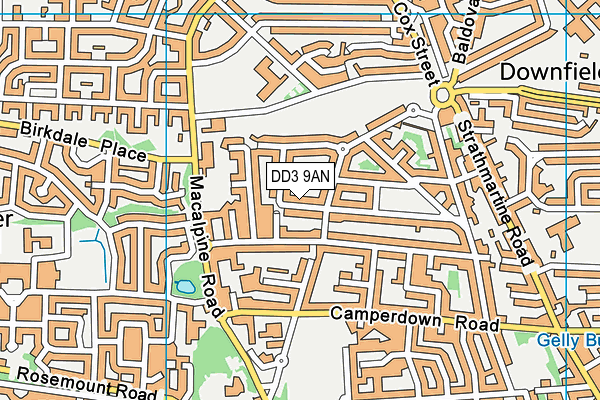 DD3 9AN map - OS VectorMap District (Ordnance Survey)
