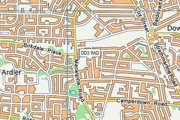 DD3 9AQ map - OS VectorMap District (Ordnance Survey)