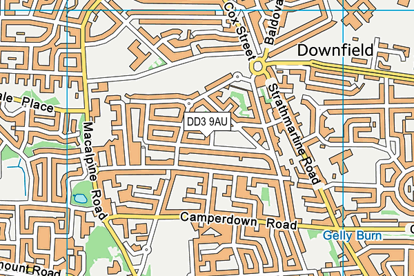 DD3 9AU map - OS VectorMap District (Ordnance Survey)