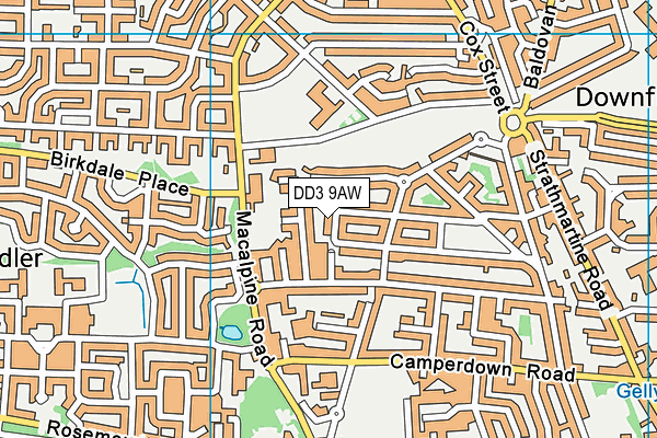 DD3 9AW map - OS VectorMap District (Ordnance Survey)