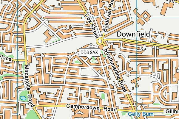 DD3 9AX map - OS VectorMap District (Ordnance Survey)