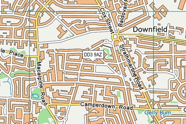 DD3 9AZ map - OS VectorMap District (Ordnance Survey)