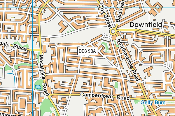 DD3 9BA map - OS VectorMap District (Ordnance Survey)