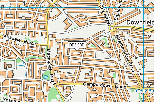 DD3 9BD map - OS VectorMap District (Ordnance Survey)
