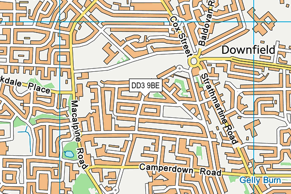 DD3 9BE map - OS VectorMap District (Ordnance Survey)