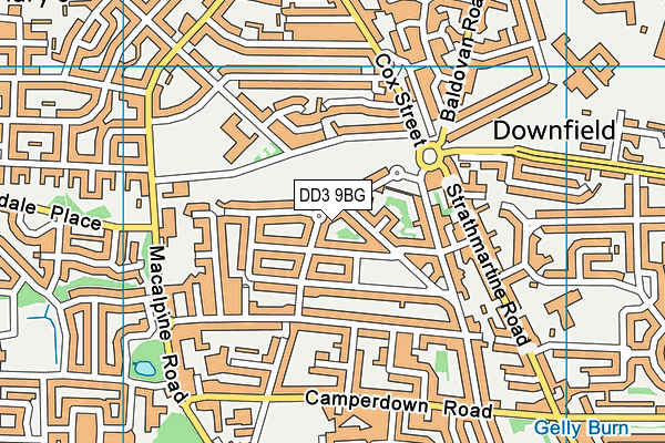 DD3 9BG map - OS VectorMap District (Ordnance Survey)