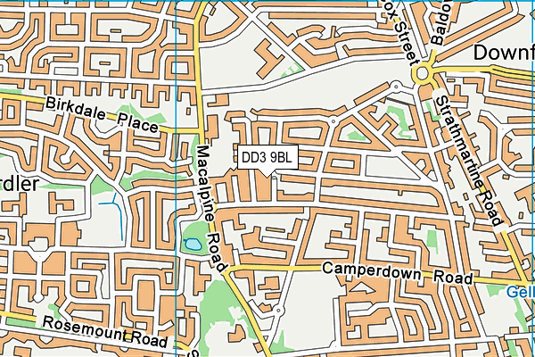 DD3 9BL map - OS VectorMap District (Ordnance Survey)