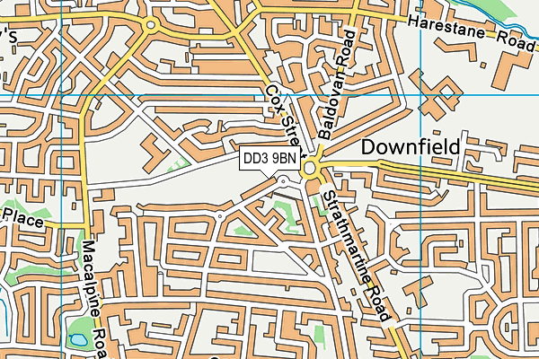 DD3 9BN map - OS VectorMap District (Ordnance Survey)