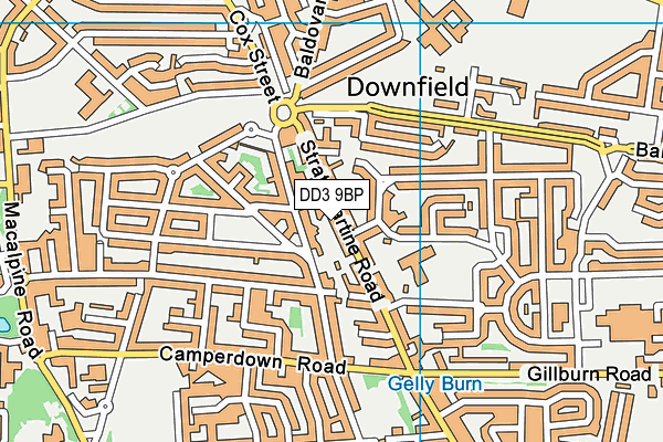 DD3 9BP map - OS VectorMap District (Ordnance Survey)