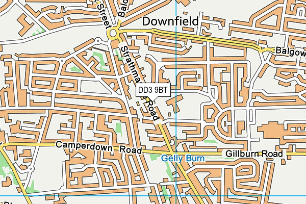 DD3 9BT map - OS VectorMap District (Ordnance Survey)