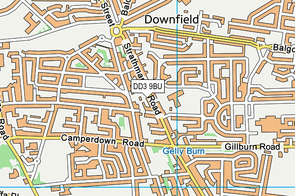 DD3 9BU map - OS VectorMap District (Ordnance Survey)