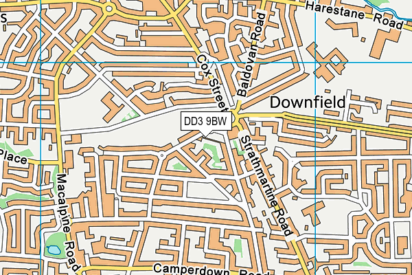 DD3 9BW map - OS VectorMap District (Ordnance Survey)