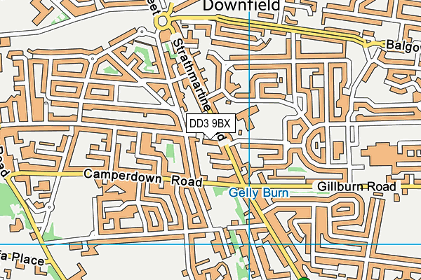 DD3 9BX map - OS VectorMap District (Ordnance Survey)