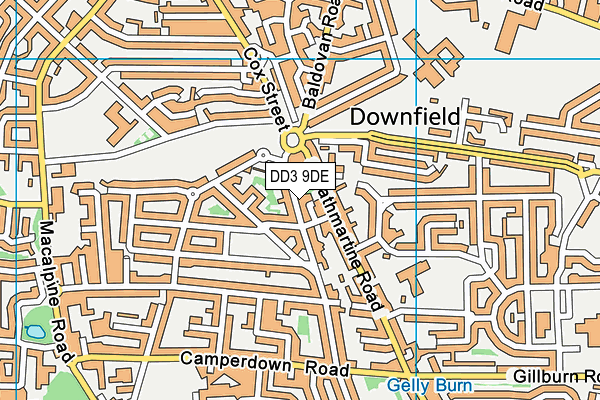DD3 9DE map - OS VectorMap District (Ordnance Survey)