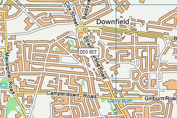 DD3 9DT map - OS VectorMap District (Ordnance Survey)