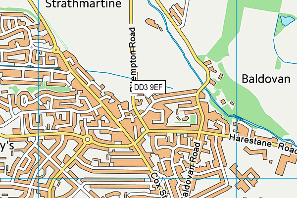 DD3 9EF map - OS VectorMap District (Ordnance Survey)