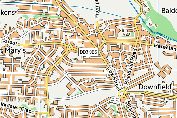 DD3 9ES map - OS VectorMap District (Ordnance Survey)