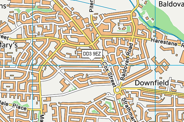 DD3 9EZ map - OS VectorMap District (Ordnance Survey)