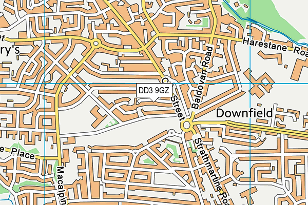 DD3 9GZ map - OS VectorMap District (Ordnance Survey)