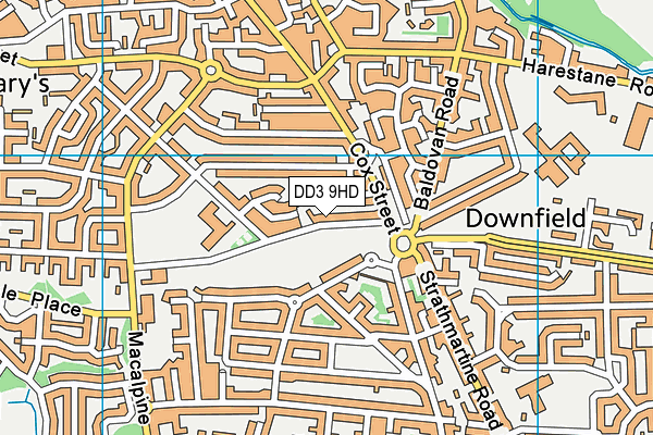 DD3 9HD map - OS VectorMap District (Ordnance Survey)