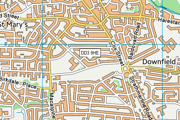 DD3 9HE map - OS VectorMap District (Ordnance Survey)
