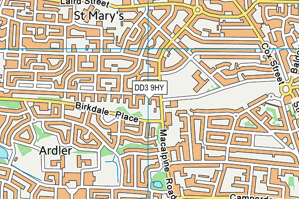 DD3 9HY map - OS VectorMap District (Ordnance Survey)