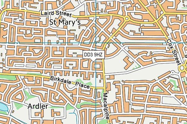 DD3 9HZ map - OS VectorMap District (Ordnance Survey)