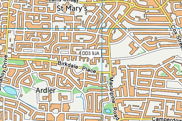 DD3 9JA map - OS VectorMap District (Ordnance Survey)