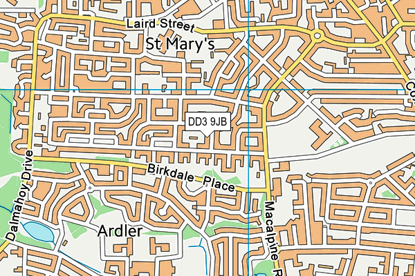 DD3 9JB map - OS VectorMap District (Ordnance Survey)