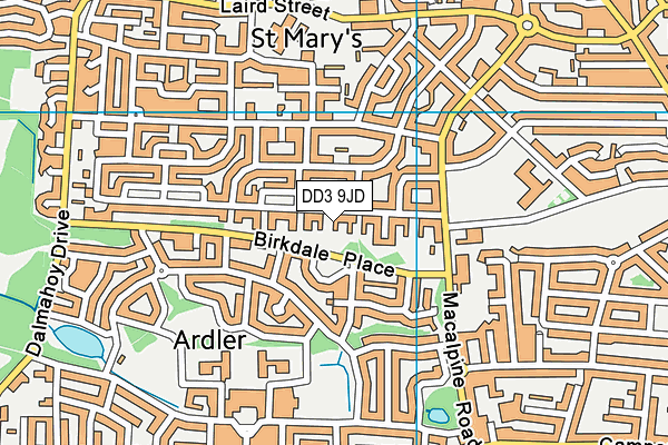 DD3 9JD map - OS VectorMap District (Ordnance Survey)