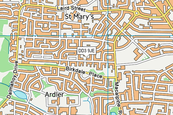 DD3 9JE map - OS VectorMap District (Ordnance Survey)