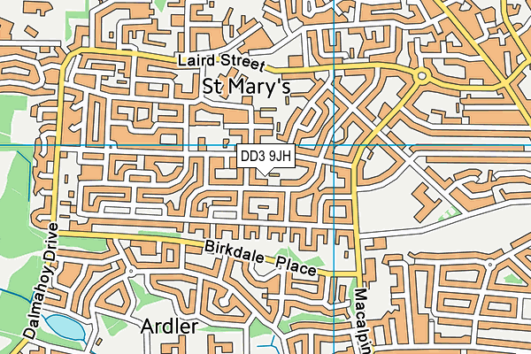 DD3 9JH map - OS VectorMap District (Ordnance Survey)