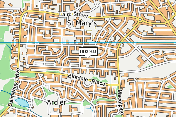 DD3 9JJ map - OS VectorMap District (Ordnance Survey)