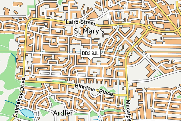 DD3 9JL map - OS VectorMap District (Ordnance Survey)