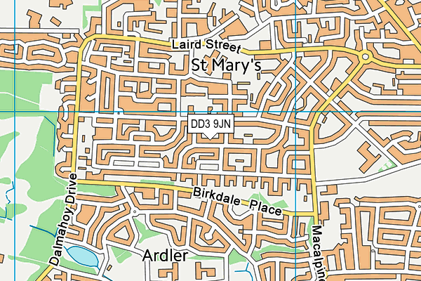 DD3 9JN map - OS VectorMap District (Ordnance Survey)