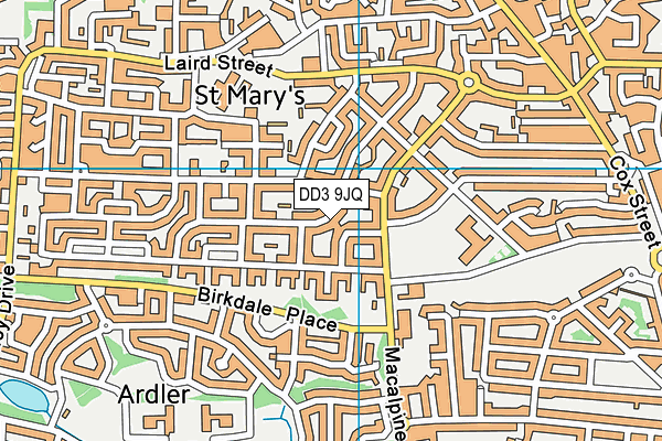 DD3 9JQ map - OS VectorMap District (Ordnance Survey)