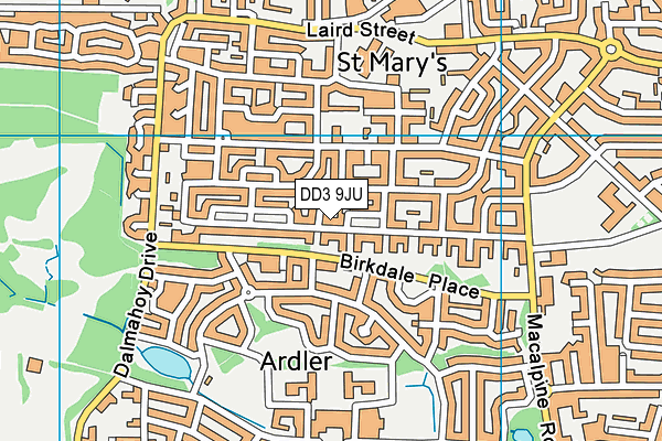 DD3 9JU map - OS VectorMap District (Ordnance Survey)