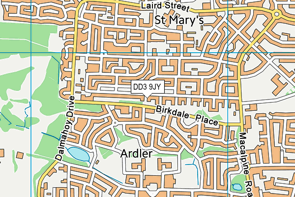 DD3 9JY map - OS VectorMap District (Ordnance Survey)