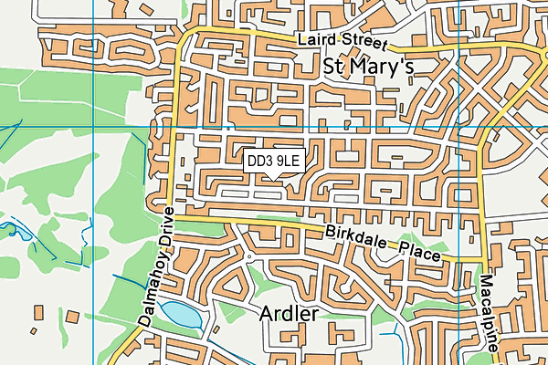 DD3 9LE map - OS VectorMap District (Ordnance Survey)