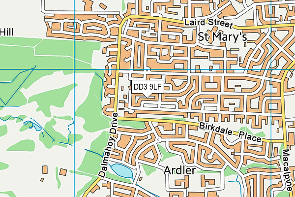 DD3 9LF map - OS VectorMap District (Ordnance Survey)