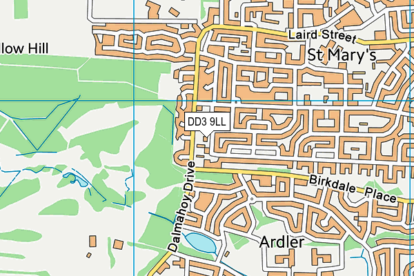 DD3 9LL map - OS VectorMap District (Ordnance Survey)