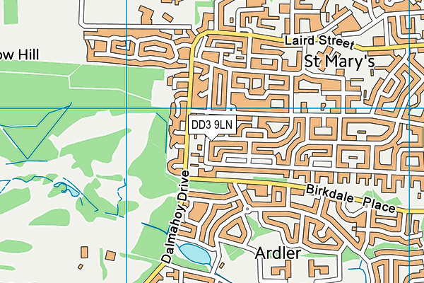 DD3 9LN map - OS VectorMap District (Ordnance Survey)