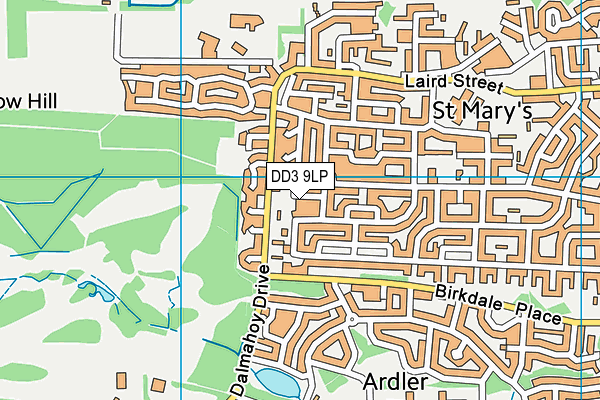 DD3 9LP map - OS VectorMap District (Ordnance Survey)