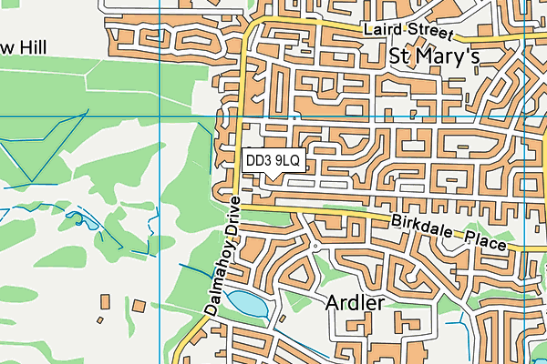 DD3 9LQ map - OS VectorMap District (Ordnance Survey)
