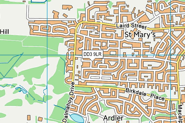 DD3 9LR map - OS VectorMap District (Ordnance Survey)