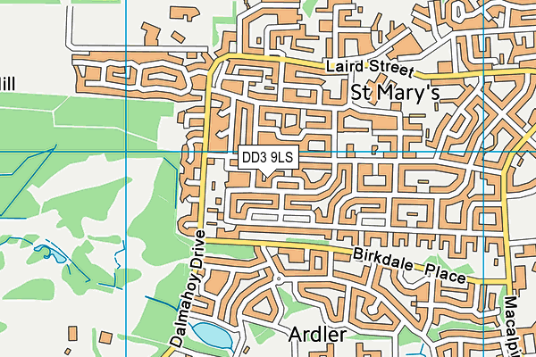DD3 9LS map - OS VectorMap District (Ordnance Survey)