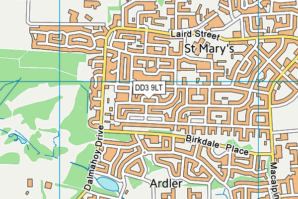 DD3 9LT map - OS VectorMap District (Ordnance Survey)