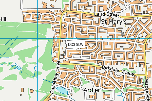 DD3 9LW map - OS VectorMap District (Ordnance Survey)