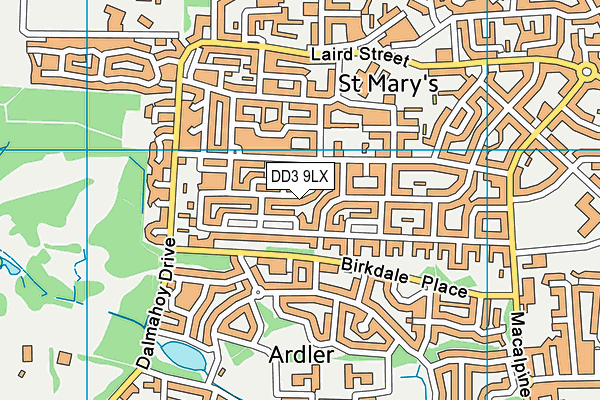 DD3 9LX map - OS VectorMap District (Ordnance Survey)
