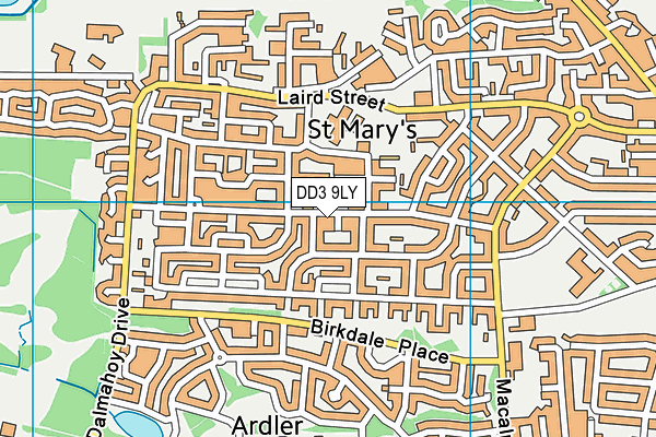 DD3 9LY map - OS VectorMap District (Ordnance Survey)